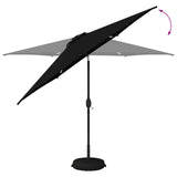 Garden Parasol with LED Lights and Base 300 x 300 cm Polyester 42036272