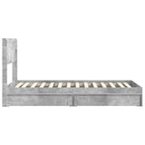 Bed Frame with Storage and Headboard Concrete Grey 75 x 190 cm 3414428