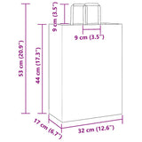Paper Bags 250 pcs with Handles Blue 32x17x44 cm 4101930