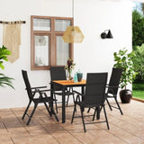 5 Piece Garden Dining Set Black and Brown 3060053