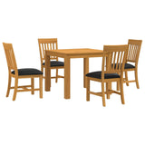 Dining Set 5 pcs Black Solid Oak Wood 3430334