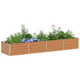 Garden Raised Bed Light Brown 320 x 80 x 45 cm Galvanised Steel 42017337