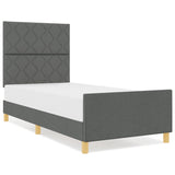 ZNTS Bed Frame Dark grey Engineered wood 90 x 190 cm 3344768