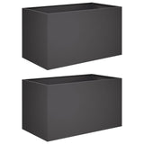 Garden Planter 2 pcs Black 100 x 50 x 50 cm Cold-rolled Steel 8005275