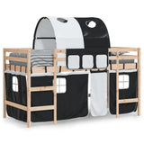Kids' Loft Bed with Tunnel without Mattress White&Black 90x190cm 3207000