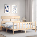 Bed Frame without Mattress King Size Solid Wood Pine 3193276