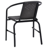 Garden Chair Set of 4 Black Plastic rattan Standard Stackable 3107703