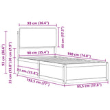 Bed Frame with Upholstered Headboard Light Grey 90 x 190 cm 877598