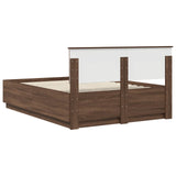 Bed Frame with Headboard Brown Oak 150 x 200 cm Engineered Wood 3408067
