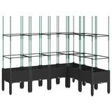 Garden Planter with Trellis Black 160x120x142.5 cm PP 367968