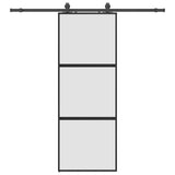 Sliding Door with Hardware Set Black 76x205 cm Tempered Glass 3375874