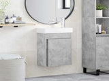 Bathroom Vanity Unit with Tap Concrete Grey 40.5 x 22.5 x 62 cm 889524