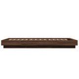 Bed Frame with LED Lights without Mattress Brown Oak 90x200cm 3281125