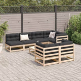 ZNTS 8 Piece Garden Sofa Set Solid Wood Pine 3299342