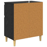 Sideboard with Drawer Black Oak 60 x 35 x 70 cm Engineered Wood 881211