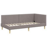 Corner Bed Frame with Headboard Taupe 90 cm x 200 cm Velvet 42016194