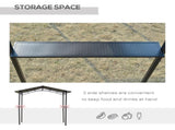 8ft x 5ft Outdoor BBQ Protective Gazebo Tent Aluminium Steel Frame w/ 2 Shelves Hardtop Roof Canopy T3398P320140