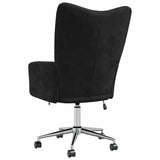 Relaxing Chair with Wheel Black 69 x 61.5 x 102 cm Velvet 42022458