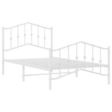 Metal Bed Frame without Mattress with Footboard White 100x190cm 373850