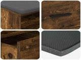 Hall Bench with Cushion with Drawer Smoked Oak 80 x 38 x 46 cm 891460