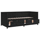 Day Bed without Mattress Black 90x200 cm Solid Wood Pine 820905