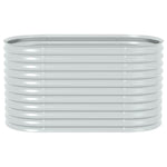 Garden Raised Bed 160x80x81 cm Galvanised Steel Silver 45514