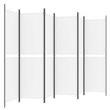 6-Panel Room Divider White 300x180 cm Fabric 350222