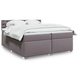 Box Spring Bed with Mattress Grey 200x200 cm Faux Leather 3286138