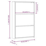 Shoe Cabinet with Mirror 3-Layer Concrete Grey 63x17x102.5 cm 342636