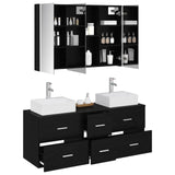 Bathroom Furniture Set 4 pcs Black Oak 3406824