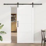 Sliding Door White and Black 86 x 198.5 cm Solid Pine Wood 3333203