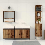 Bathroom Furniture Set with Shelf 4 pcs Brown Engineered wood 3334415
