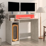 Desk with LED Lights Concrete grey 97x45x90 cm Engineered Wood 805556