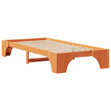 Bed Frame Wax Brown 75 x 190 cm Solid Pine Wood 872973