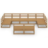 9 Piece Garden Lounge Set Solid Pinewood 3076162