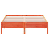Bed Frame without Mattress Wax Brown 160x200 cm Solid Wood Pine 842693