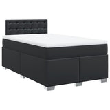 Box Spring Bed with Mattress Black 120x190 cm Faux Leather 3286112