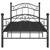 Bed Frame Black Powder-coated metal Single Durable Bed Frame 324988