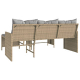 Garden Sofa with Table and Cushions L-Shaped Mix Beige Poly Rattan 365576