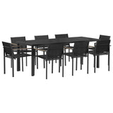 Outdoor Furniture Set 9 pcs Black and Anthracite Textilene 3422891