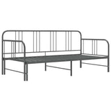 Pull-out Sofa Bed Frame without Mattress Grey Metal 90x200 cm 324754