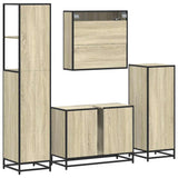 ZNTS 4 Piece Bathroom Furniture Set Sonoma Oak Engineered Wood 3301261