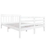3100635 Bed Frame without Mattress White Solid Wood 140x190 cm