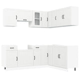 11 Piece Kitchen Cabinet Set "Lucca" White Engineered Wood 3314951