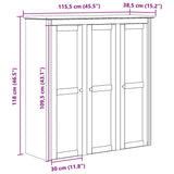 Cabinet with Glass Doors BODO White and Brown Solid Wood Pine 355078