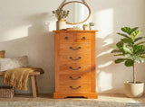 Chest of Drawers Natural 45 x 35 x 100.5 cm Solid Mahogany Wood 42009933