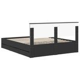 Bed Frame with Drawer Black 160 x 200 cm Engineer Wood 3410687