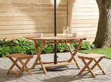 Folding Garden Table Natural 110 x 75 cm Solid Teak Wood 42028987
