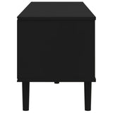TV Cabinet SENJA Rattan Look Black 158x40x49cm Solid Wood Pine 358045