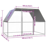 150778 Outdoor Chicken Cage 3x2x2 m Galvanised Steel